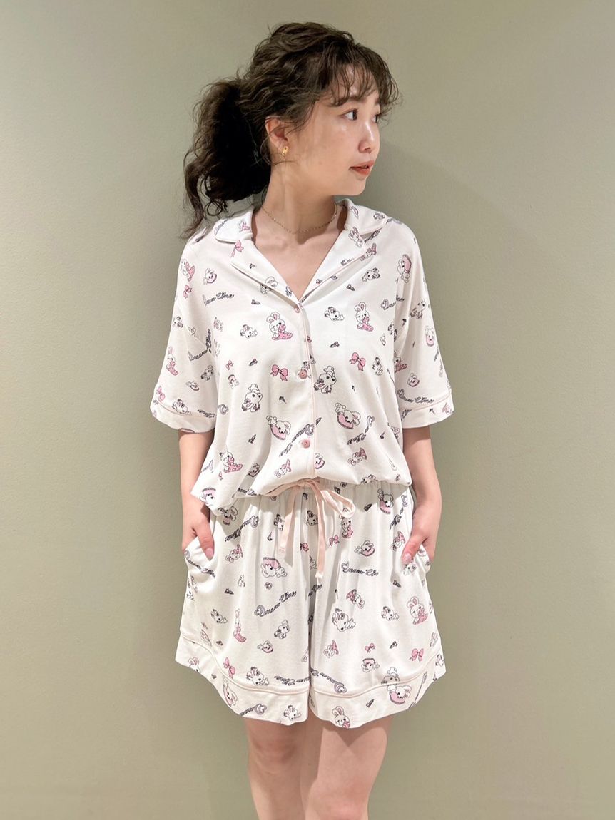 SNIDEL HOME × 新木優子】カットプリントシャツ×ショートパンツセット 