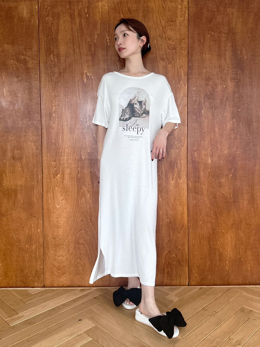 人気デザイナー CAT Tシャツワンピース(ワンピース)｜スナイデルホーム｜SNIDEL ルームウェア・パジャマ