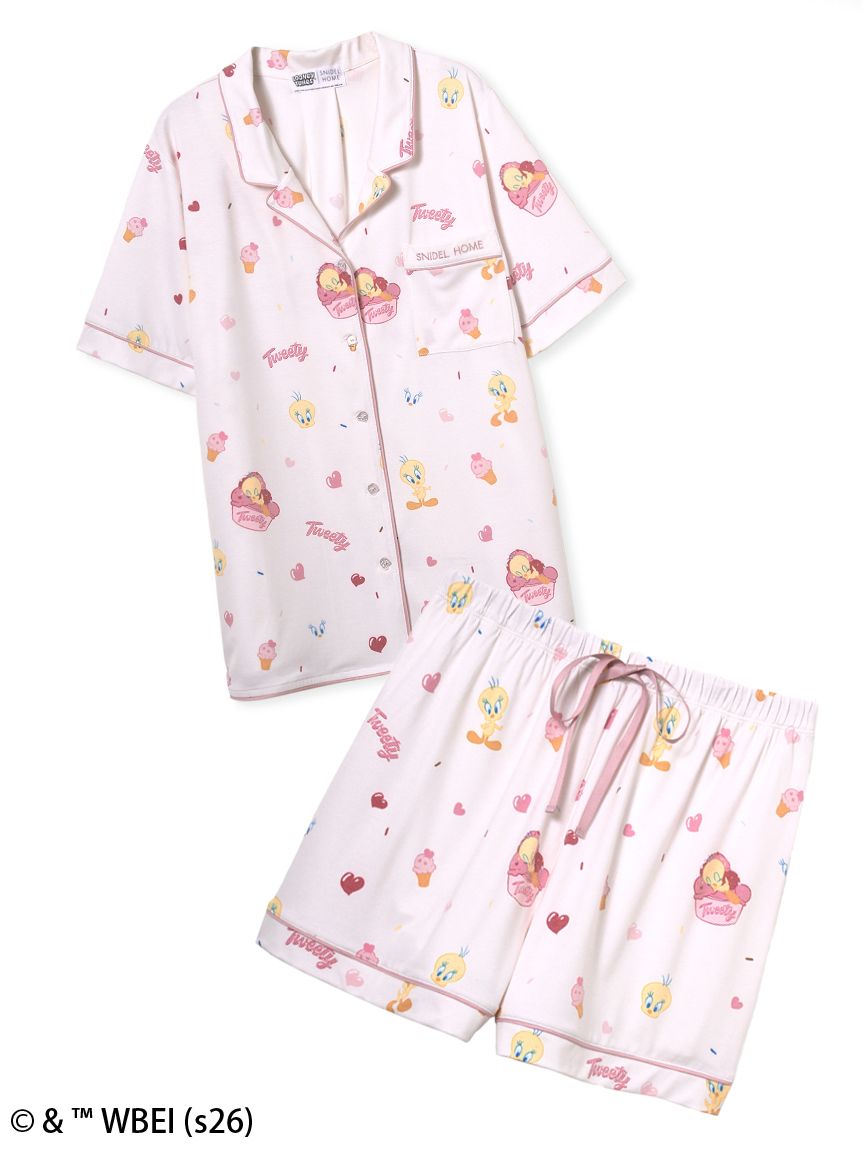 WEB限定】【セット商品】【Tweety】開襟シャツ&カットショートパンツ