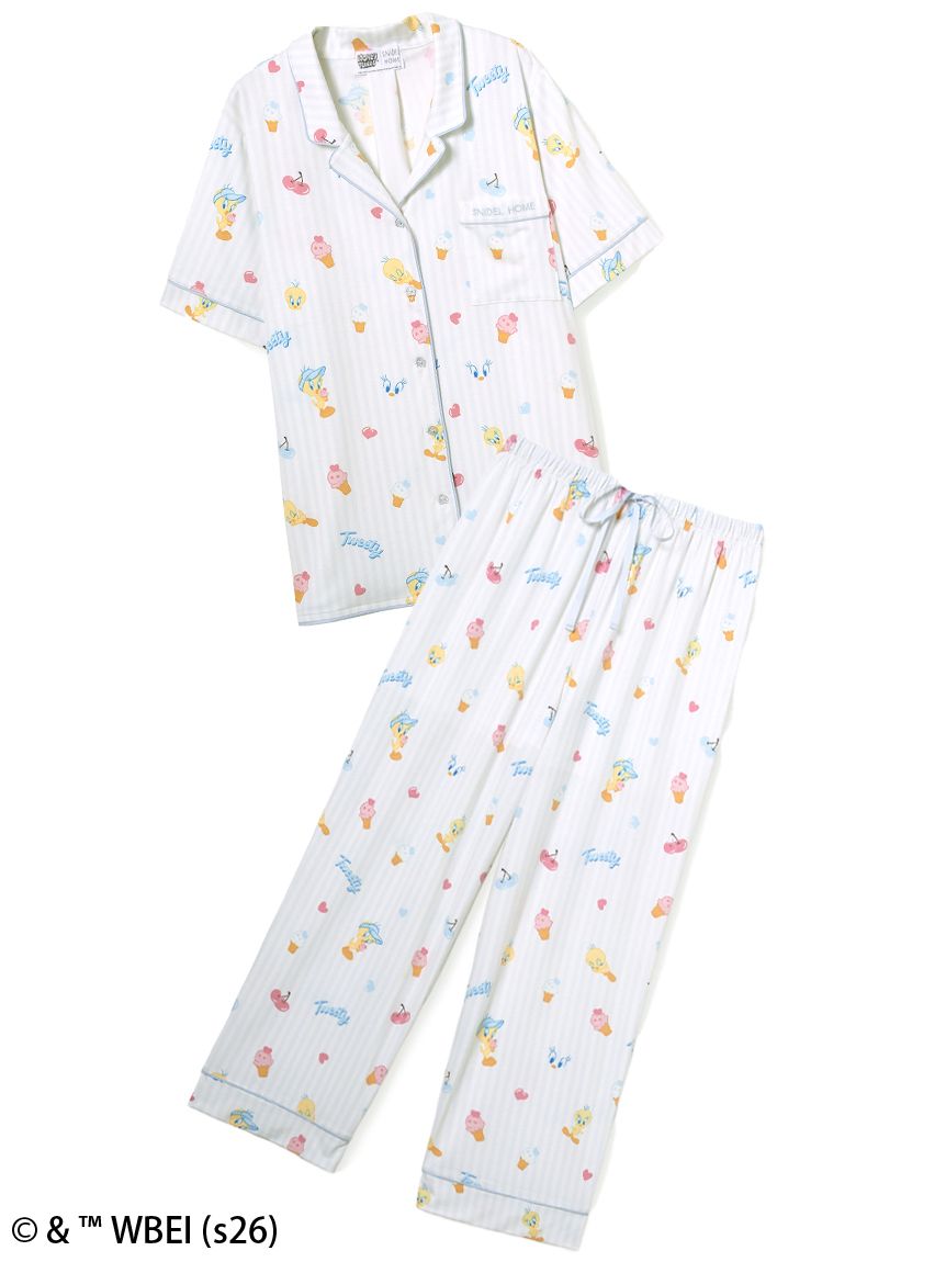 WEB限定】【セット商品】【Tweety】開襟シャツ&カットロングパンツSET