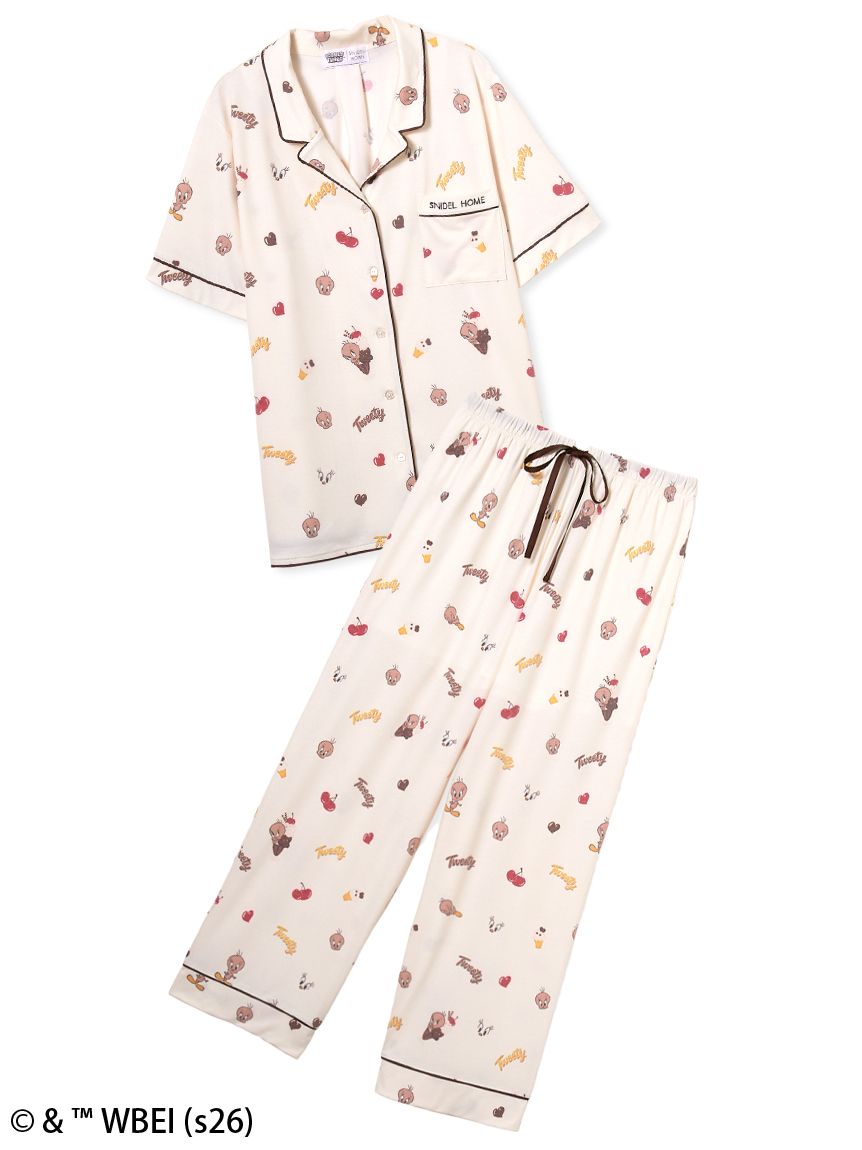 WEB限定】【セット商品】【Tweety】開襟シャツ&カットロングパンツSET