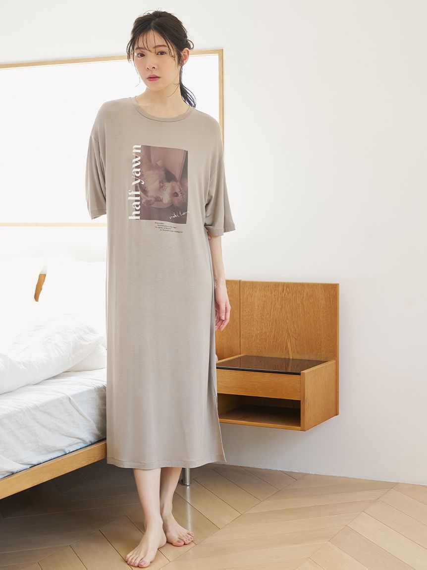 接触冷感】ネコTシャツワンピース(ワンピース)｜スナイデルホーム
