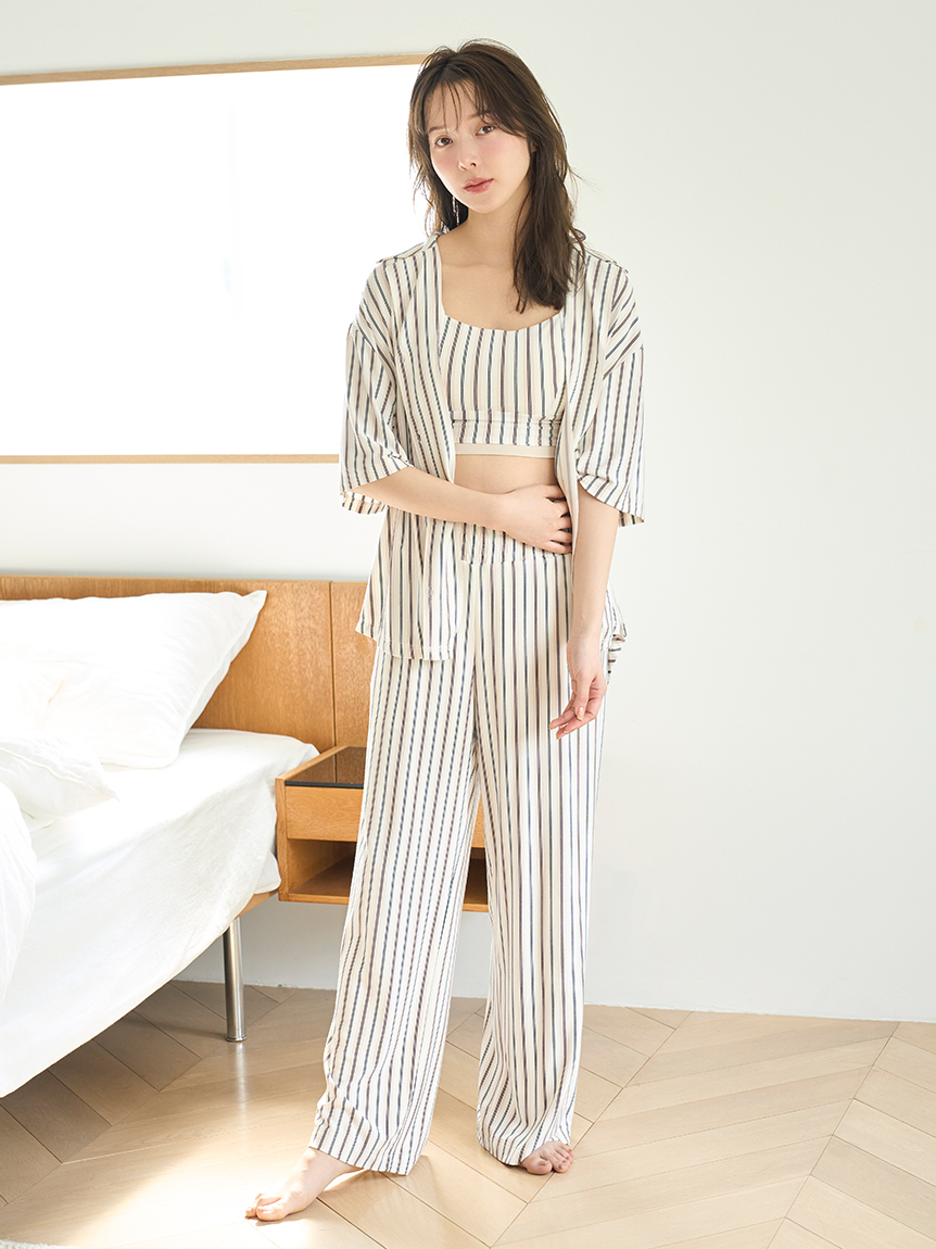 SNIDEL HOME HAPPYBOX2025 開襟シャツロングパンツセット SNIDEL HOME（スナイデルホーム）の「【Silk】開襟シャツ×ロング