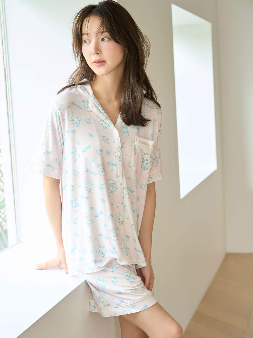 限定カラーあり】【icy baby】【接触冷感】総柄ショートパンツ