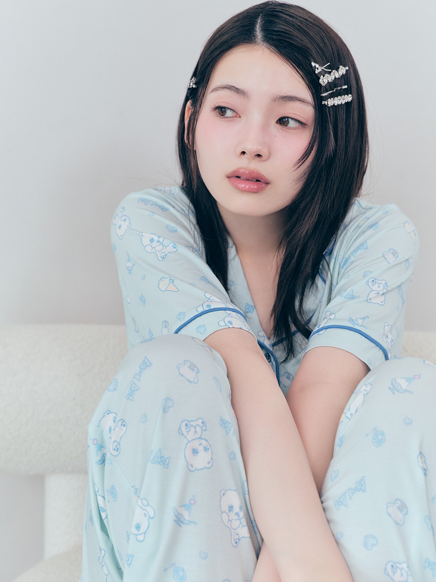 限定カラーあり】【icy baby】【接触冷感】総柄ロングパンツ(ロング