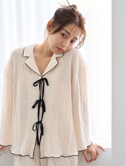SNIDEL HOME（スナイデルホーム）の「【Silk】開襟シャツ×ロング