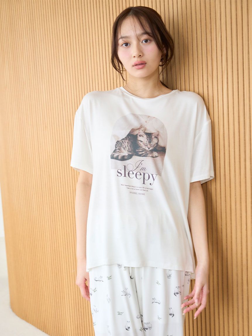 ■新品 【SNIDEL HOME】CATモチーフトップス CAT Tシャツ(カットソー＆Tシャツ)｜スナイデルホーム｜SNIDEL
