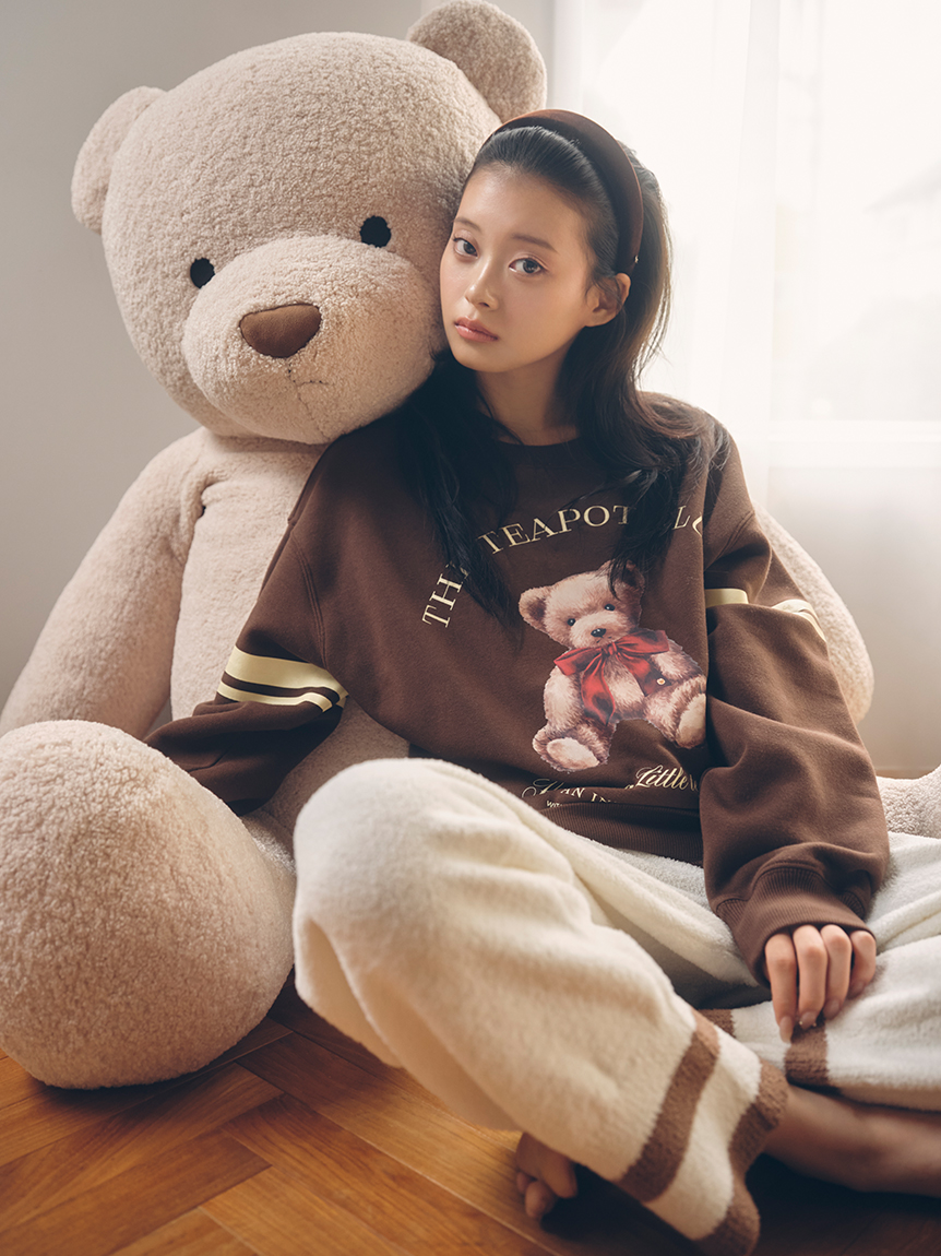 新品タグ付　Bearスウェットプルオーバー　ピンク　SNIDEL  セール】Bearスウェットプルオーバー（ルームウェア/パジャマ