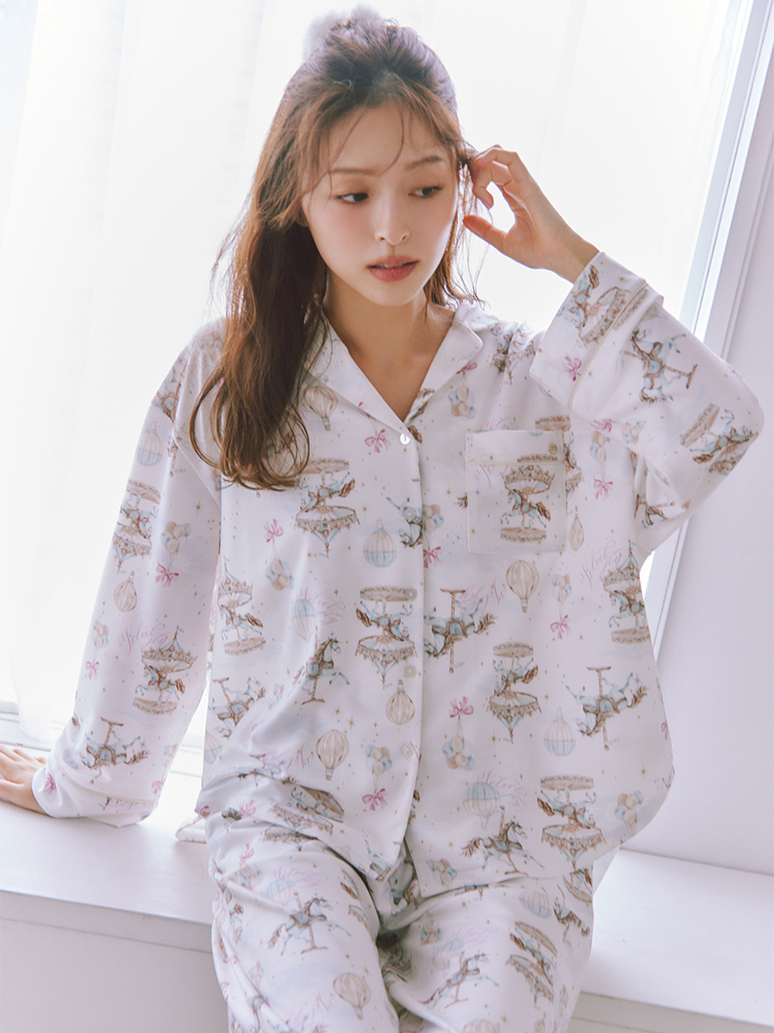 カルーセルプリント開襟シャツ(シャツ＆ブラウス)｜スナイデルホーム