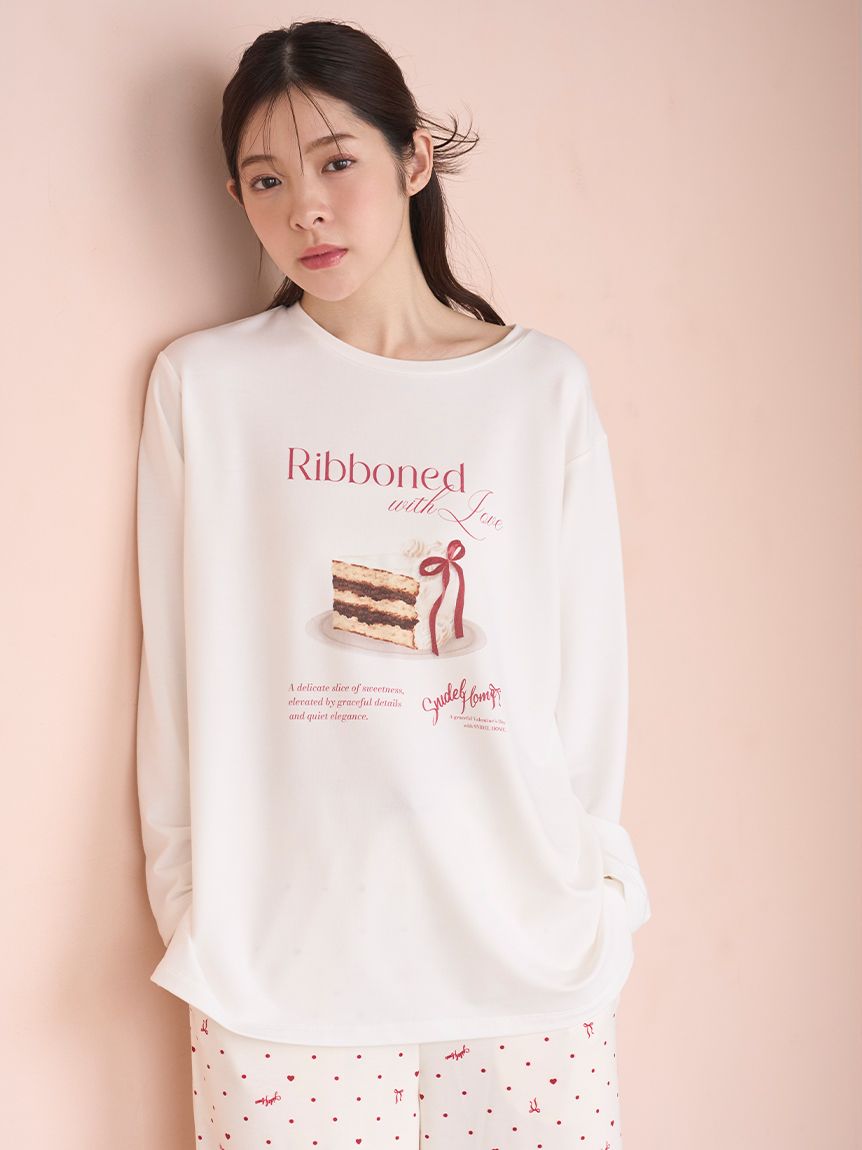 snidelホーム スナ ケーキモチーフロングTシャツ 水色 ケーキモチーフロングTシャツ(カットソー＆Tシャツ)｜スナイデルホーム