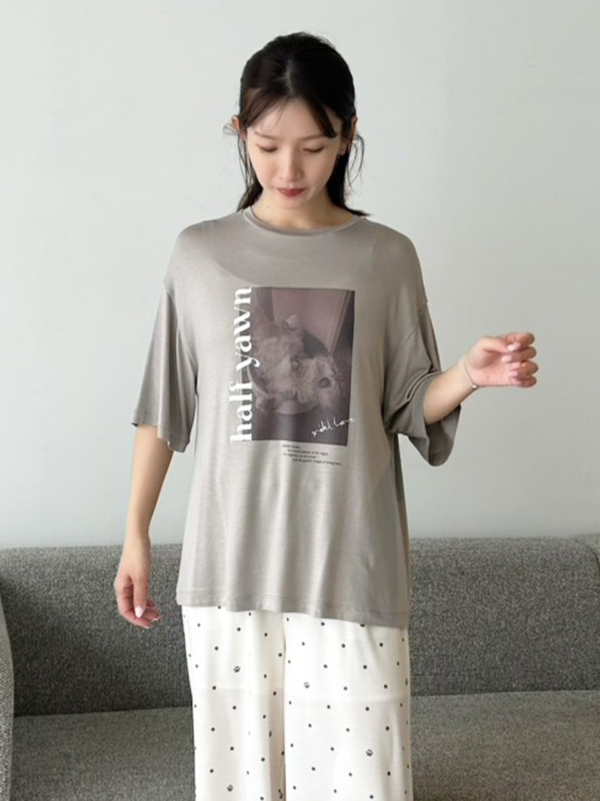 接触冷感】ネコTシャツ(カットソー＆Tシャツ)｜スナイデルホーム
