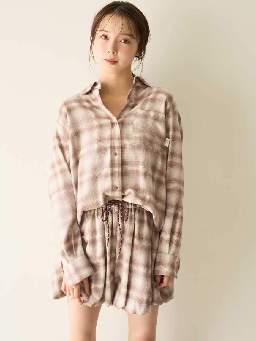 ネルチェックバルーンショートパンツ(ショートパンツ)｜スナイデル