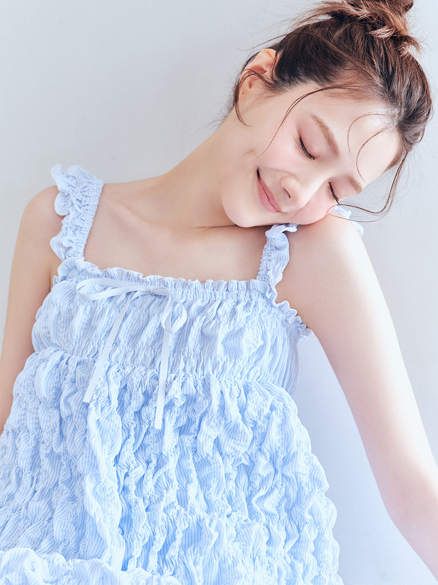 シャーリングチュニックタンクトップ(カットソー＆Tシャツ