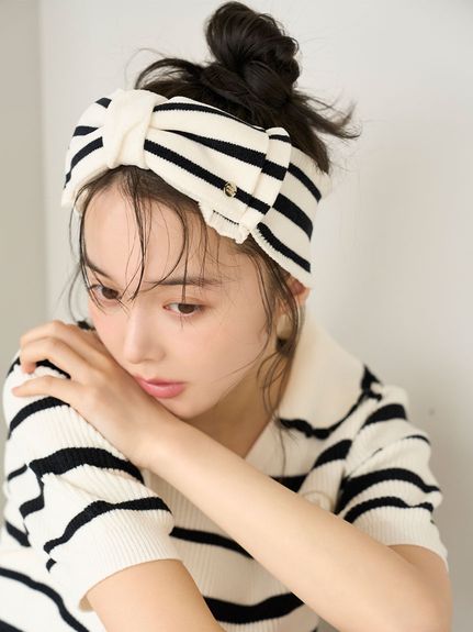 ボーダーニットヘアターバン