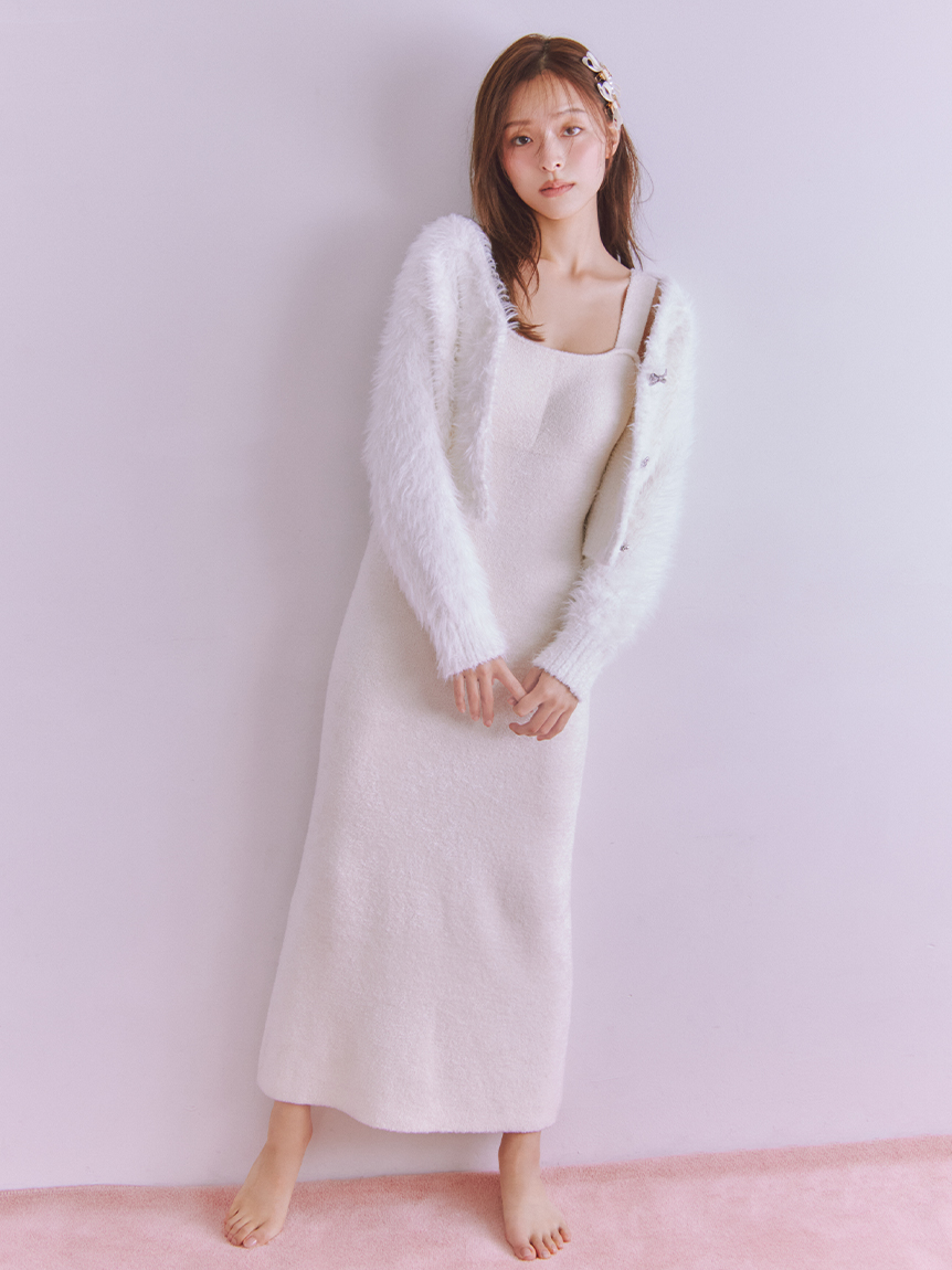 NEW YEAR'S SPECIAL ITEM】シャギーカーディガン×ワンピースセット