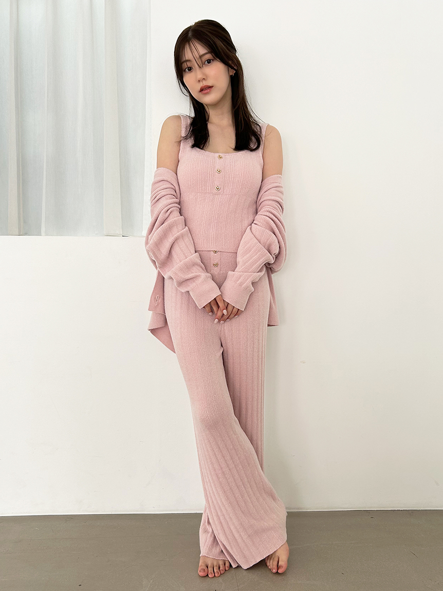 SNIDEL  Creamy Touch ロングパンツ　アイボリー　美品 スナイデルホーム クロシェロングパンツ ロングパンツ パジャマ