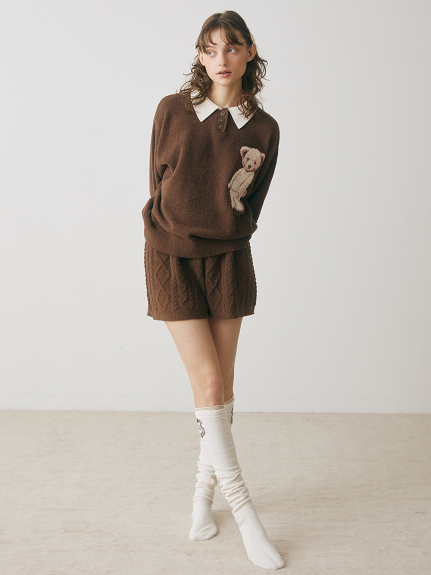 フミカウチダ ニットショートパンツ ブラウン ケーブルニットショートパンツ(ショートパンツ)｜スナイデルホーム