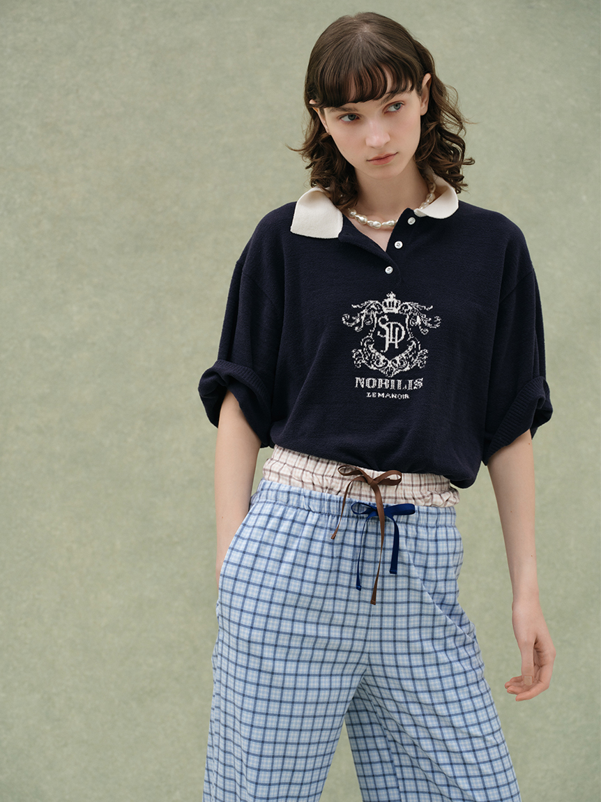 エンブレムニットポロシャツ(ニットプルオーバー)｜スナイデルホーム