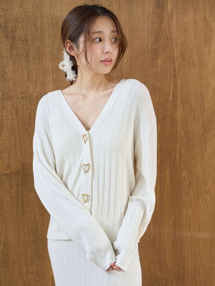 公式完売 最終値下げ snidel home ガウンカーディガン Creamy】ハートボタンカーディガン(カーデ＆ガウン)｜スナイデル