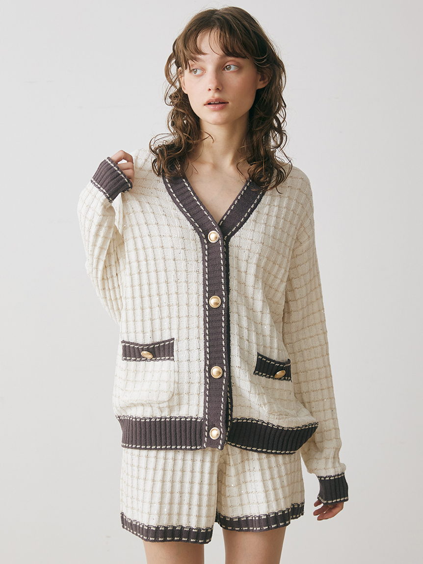 ラメニットツイードカーディガン(カーデ＆ガウン)｜スナイデルホーム