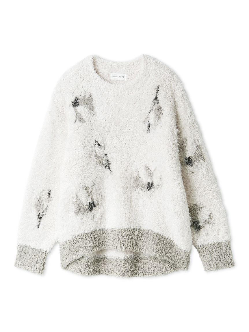 フラワージャガードニットプルオーバー(プルオーバー)｜ルームウェア