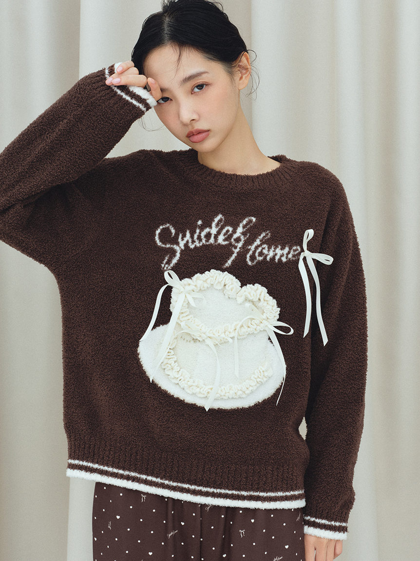 定価46,200円◾️新品タグ付き SACRA オフホワイト カーディガン ウ一ル X-girl（エックスガール）の「ZEBRA PATTERN OVERSIZED KNIT CARDIGAN
