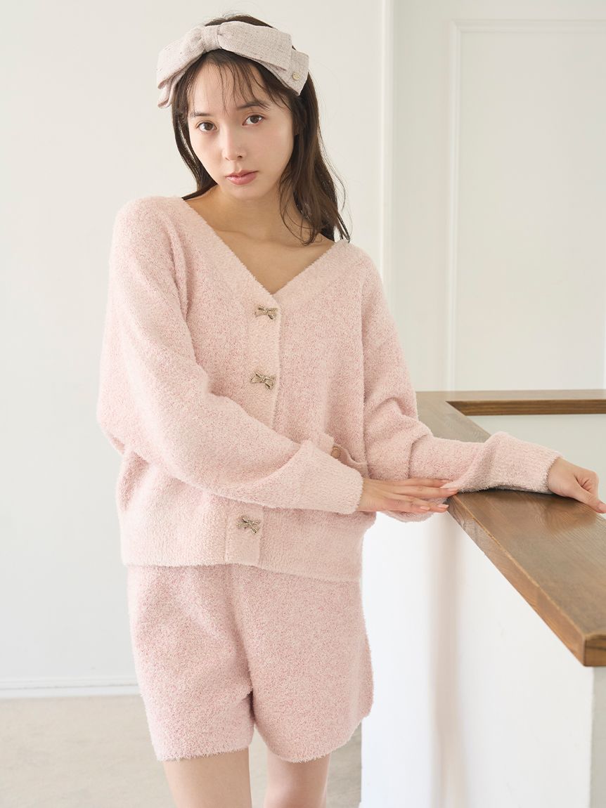 【WEB限定カラー】【完売品】SNIDELリボンジャガードカーディガン SNIDEL（スナイデル）の「【WEB限定カラーあり】リボンビジューシアー