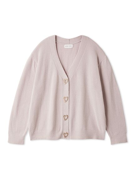 スナイデルホーム　スイーツボタンカーディガン　ハート　バレンタイン　ジェラピケ系 NEW ARRIVAL】 Pink Collection💗 ハートボタンが目を引くフェザーリブ