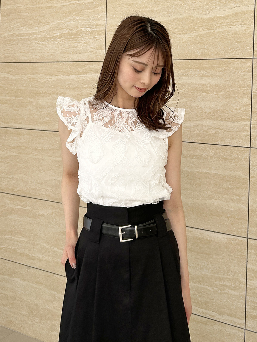 レースフリルプルオーバー(Tシャツ・カットソー)｜トップス｜SNIDEL