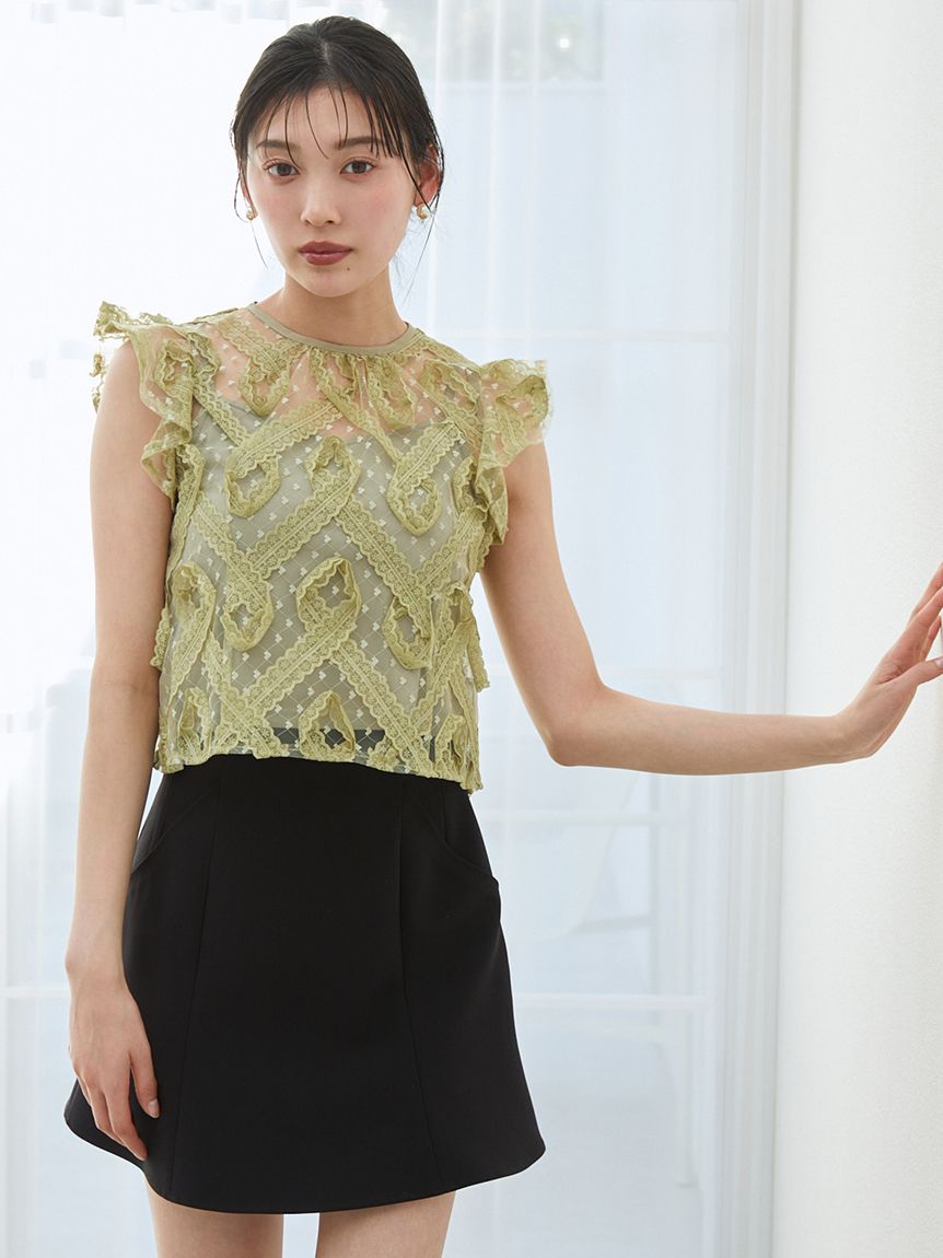 レースフリルプルオーバー(Tシャツ・カットソー)｜トップス｜SNIDEL