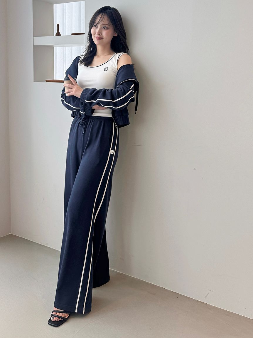 WEB限定カラーあり】UVカットスウェットワイドパンツ(ロング