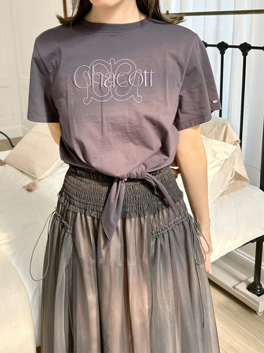 【Chacott】SustainableロゴTシャツ(DGRY-F)