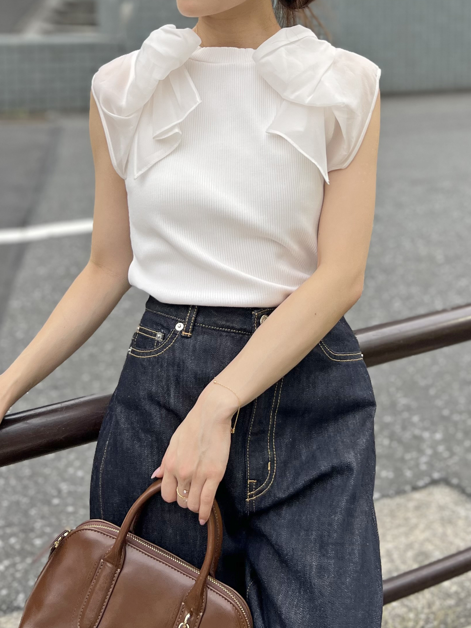リボンスリーブカットソー(Tシャツ・カットソー)｜トップス