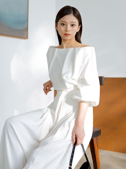 snidel レース オフショルダー チュニック ワンピース 新品】2021新作 完売品 スナイデル シアージャガードチュニック
