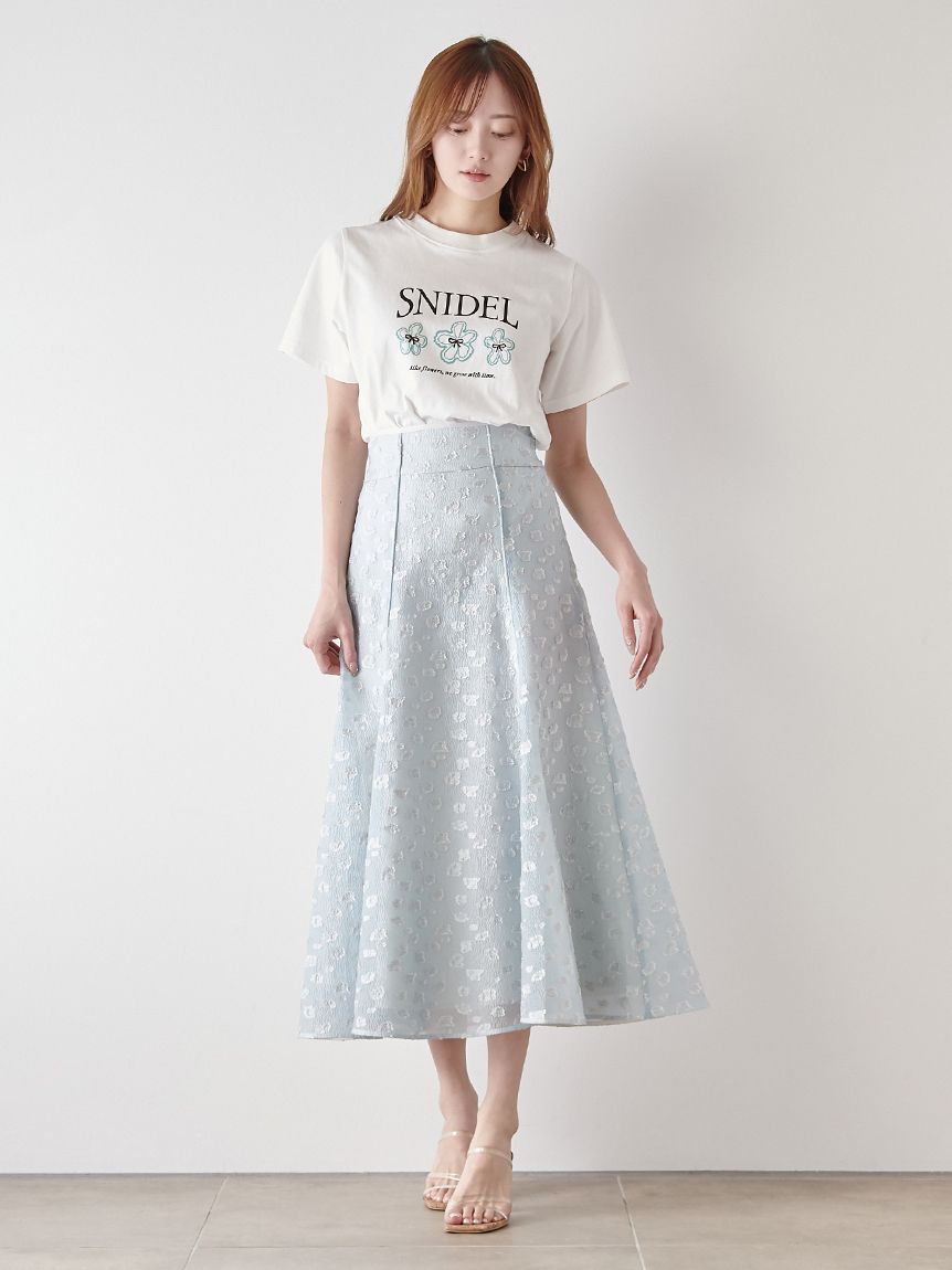 BOUQUET OF JOY】SNIDELロゴフラワーTシャツ(Tシャツ