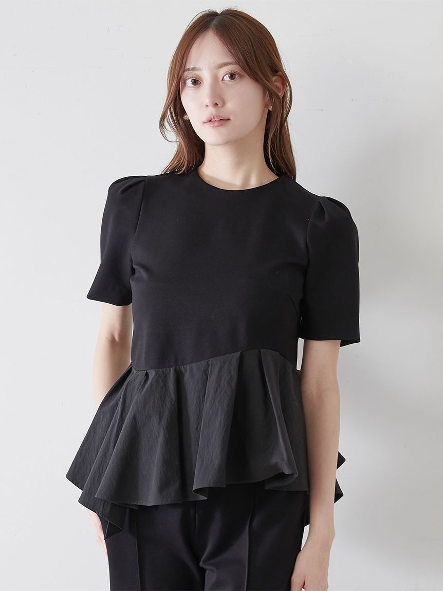 ペプラムカットソー　ブラック ペプラムカットソー(Tシャツ・カットソー)｜トップス｜SNIDEL