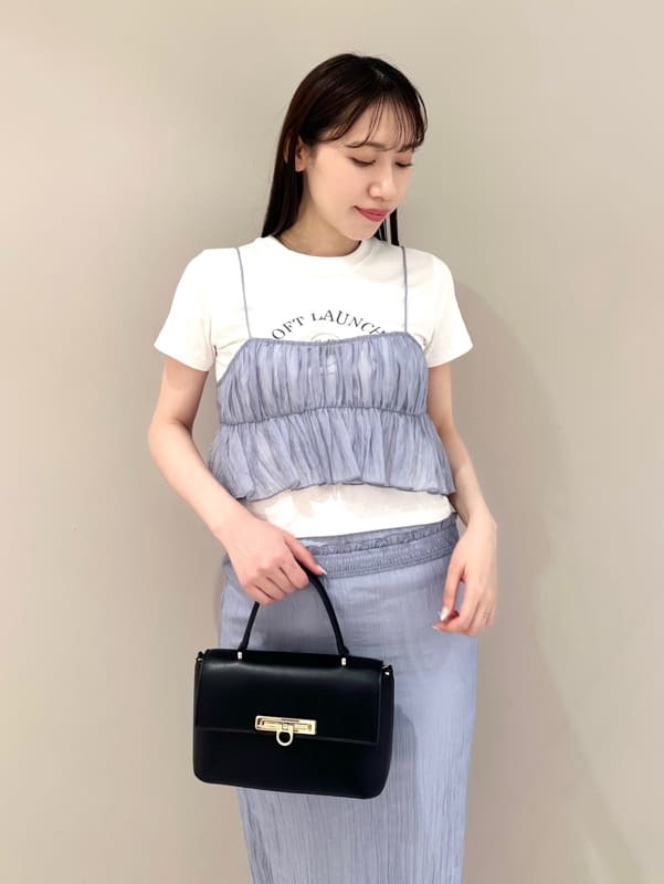 SALE40%OFF スナイデル ビスチェレイヤードロゴTシャツ swct252125 レディース トップス レイヤードスタイル シアー セットアイテム SNIDEL ビスチェレイヤードロゴTシャツ(Tシャツ・カットソー)｜トップス