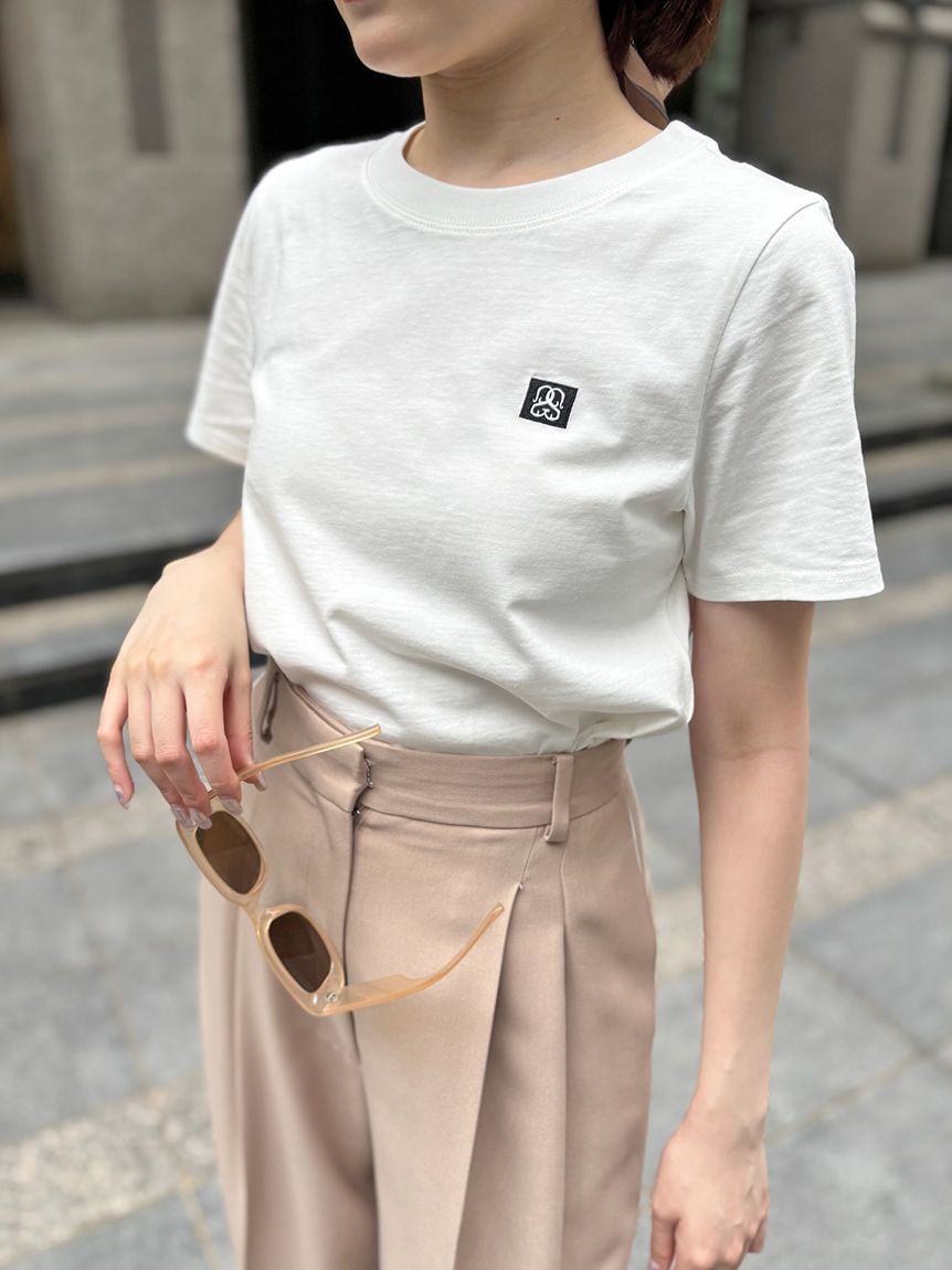 SNIDEL◆Tシャツ/FREE/コットン/WHT/SWCT242205 Chacott】SustainableロゴTシャツ(Tシャツ・カットソー