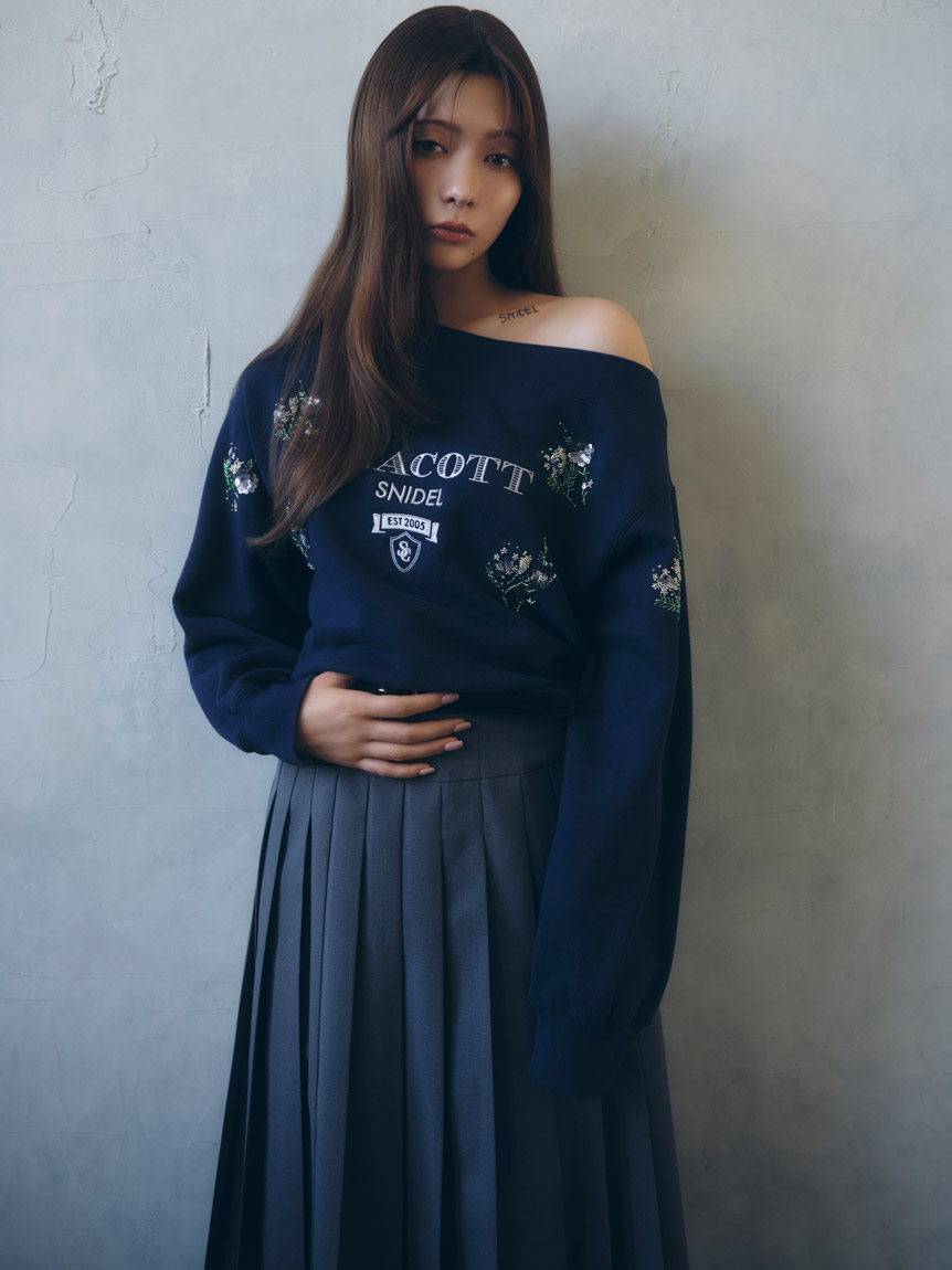 SNIDEL スナイデル　【Chacott】刺繍スウェットプルオーバー Chacott】刺繍スウェットプルオーバー(Tシャツ・カットソー)｜トップス