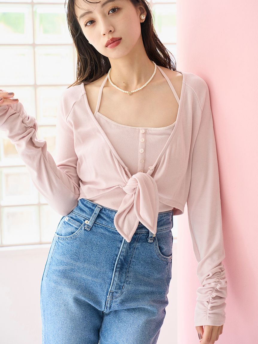 新品未使用タグつきSNIDEL【Chacott】カップインボレロプルオーバー Chacott】カップインボレロプルオーバー(カットソー)|トップス