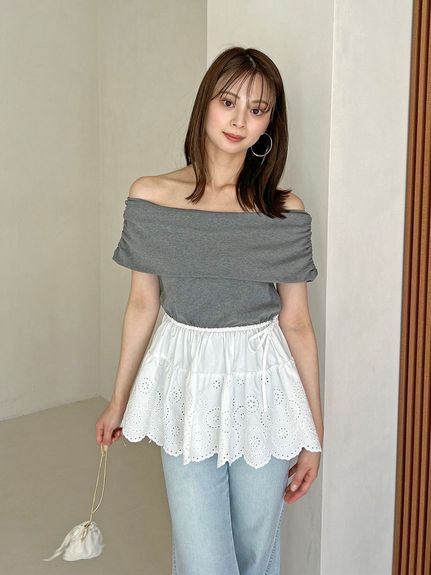 カットオフショルペプラムプルオーバー(Tシャツ・カットソー