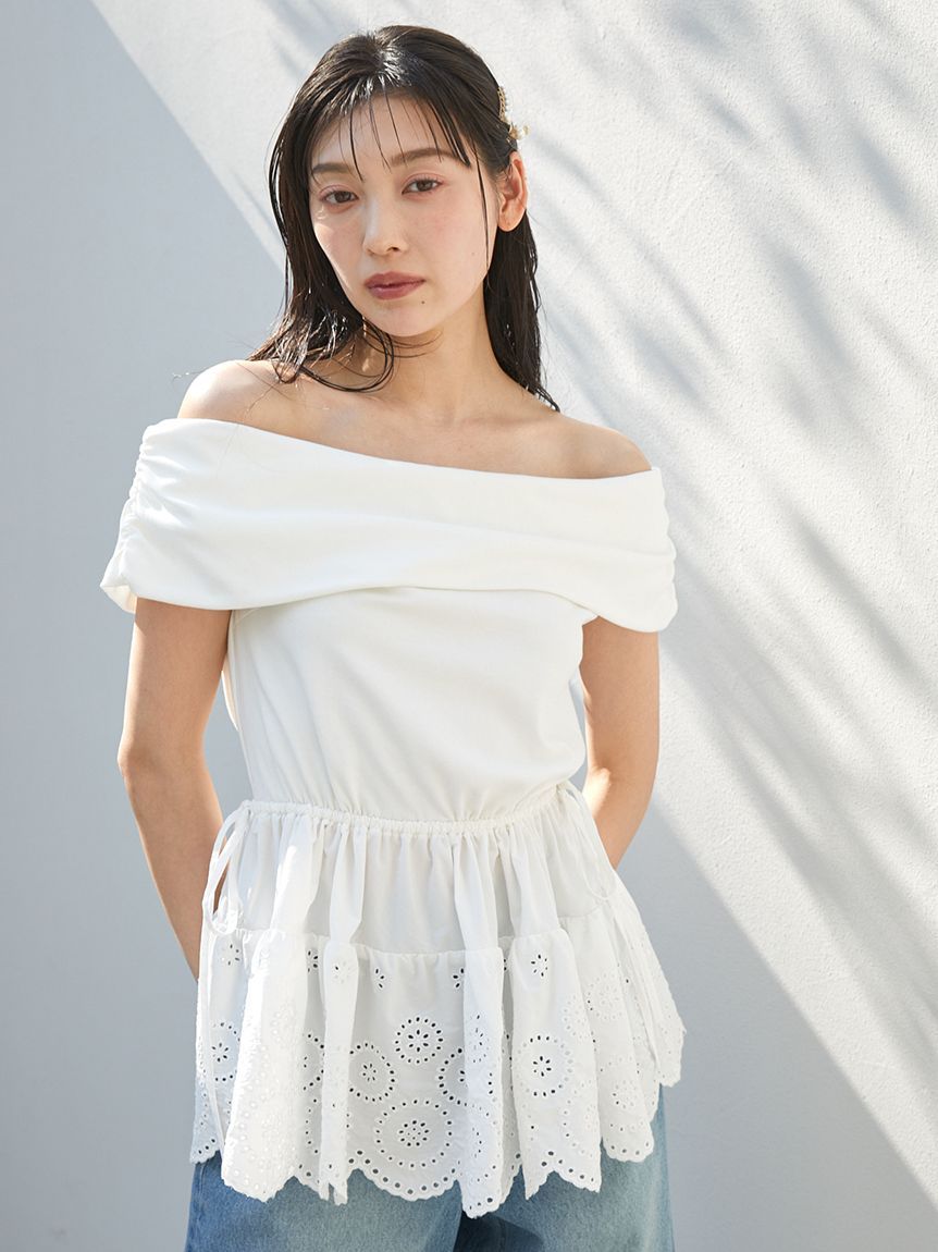 カットオフショルペプラムプルオーバー(Tシャツ・カットソー