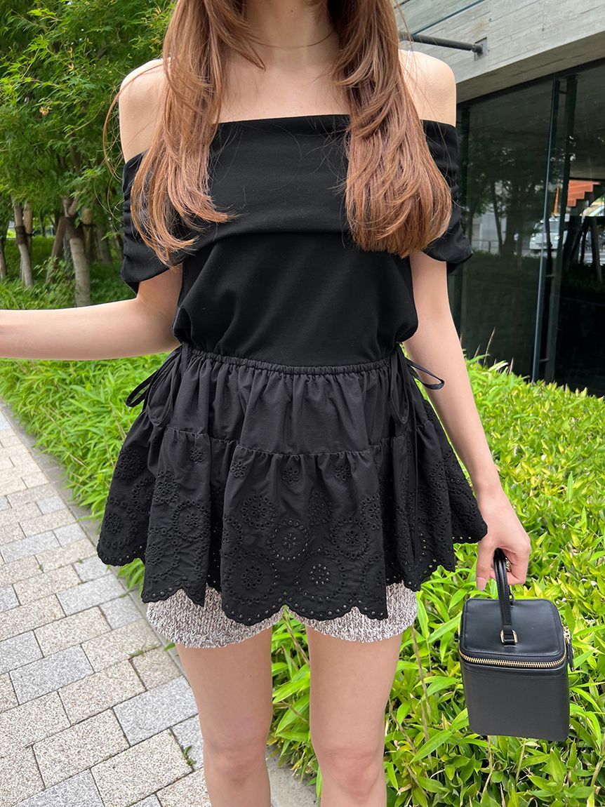 カットオフショルペプラムプルオーバー(カットソー)｜トップス