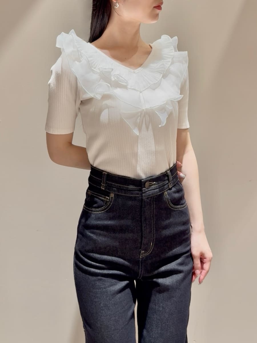 tシャツ フリルカラーカットプルオーバー レディース SNIDEL tシャツ フリルカラーカットプルオーバー レディース