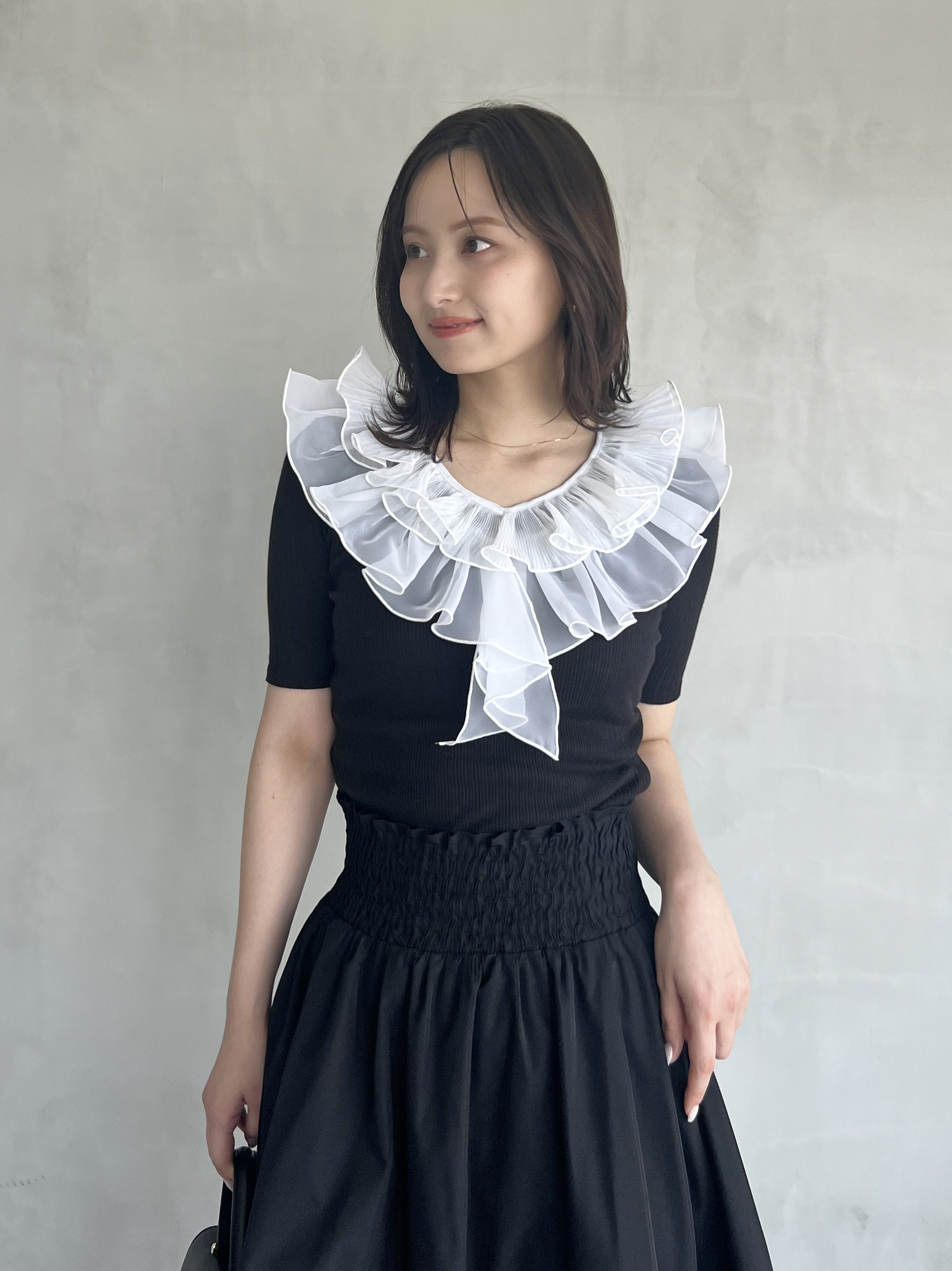 SNIDEL（スナイデル）の「フリルスリーブカットプルオーバー（T