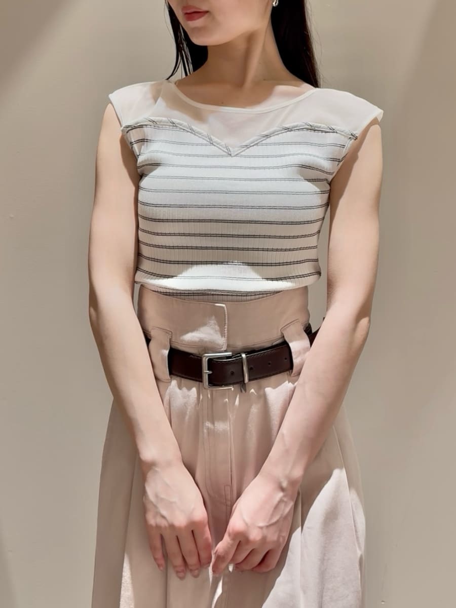 シアー切替カットプルオーバー(Tシャツ・カットソー)｜トップス