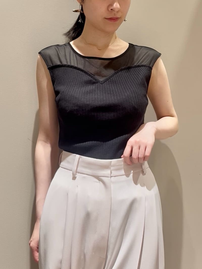 シアー切替カットプルオーバー(Tシャツ・カットソー)｜トップス