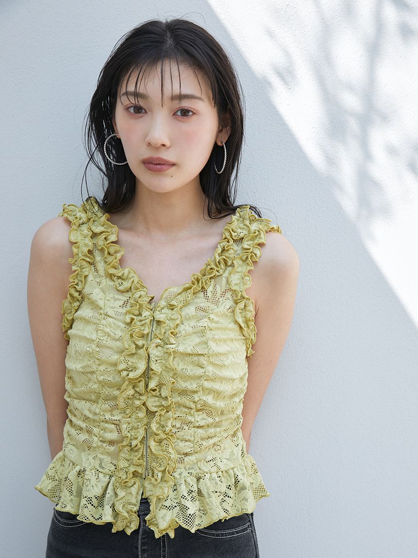カットレースフリルプルオーバー(Tシャツ・カットソー)｜トップス