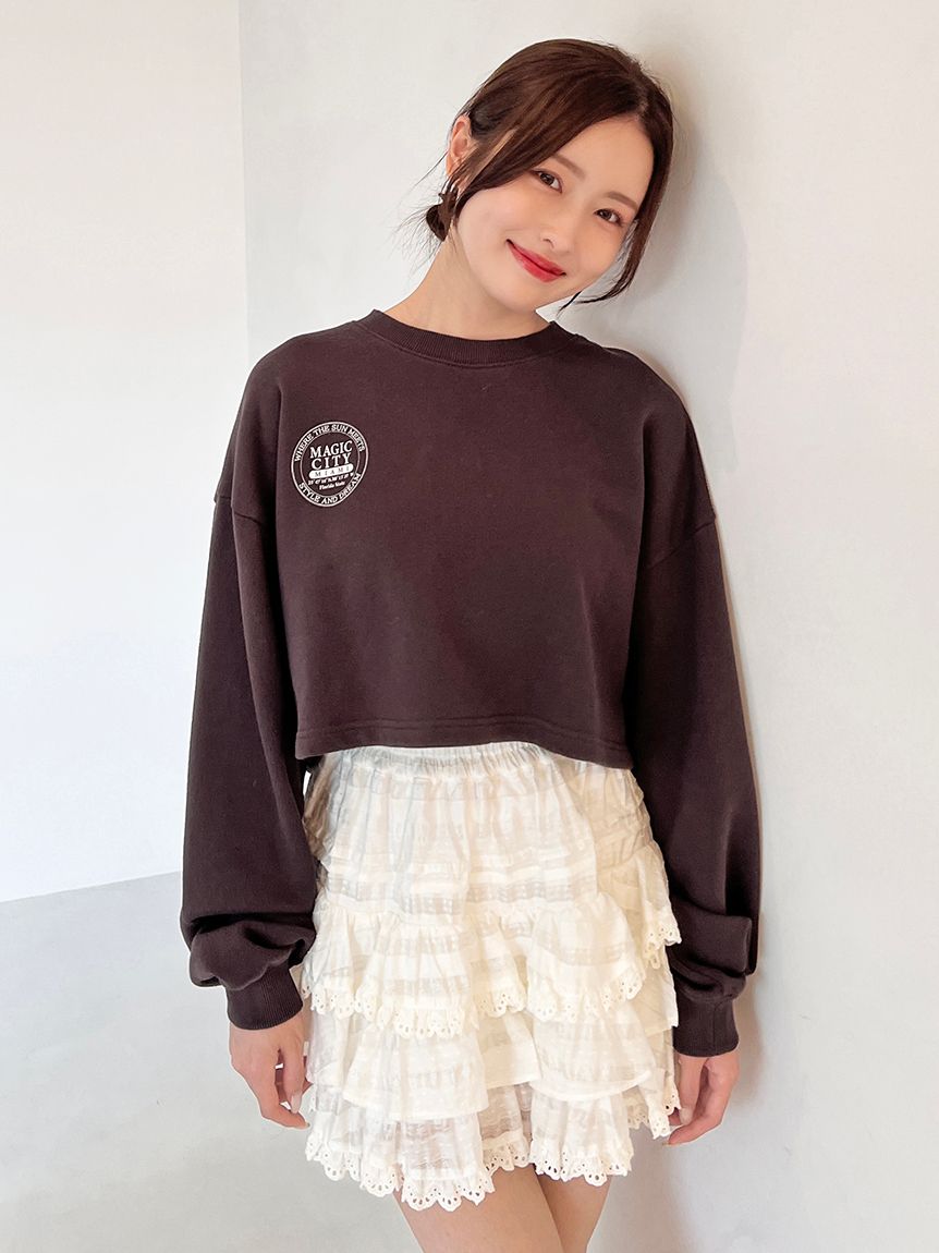 NUTMEG】コラボクロップドTシャツ(Tシャツ・カットソー)｜トップス