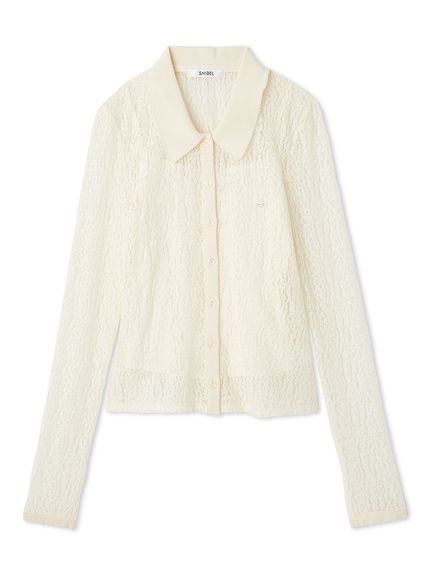 スナイデル トップス 001 ホワイト SALE／50%OFF】シアーフリルカラーニットプルオーバー SNIDEL